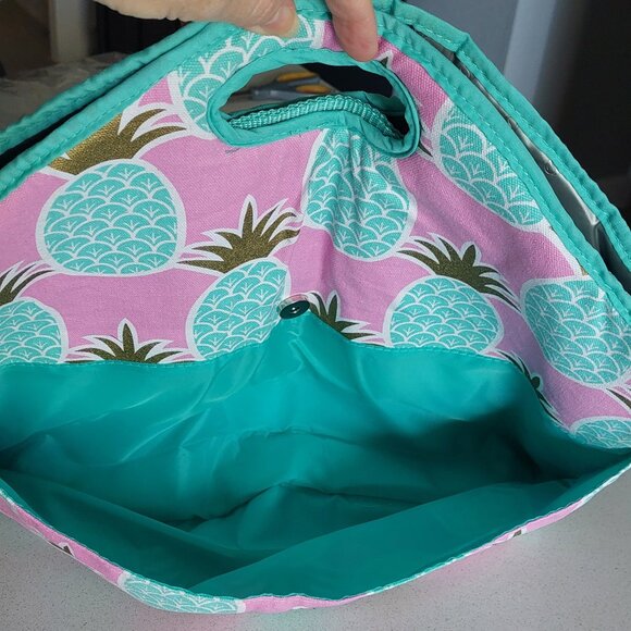 New in Pkg Fit & Fresh Maui Pineapple Insulated Large Cooler Tote Bag - Picture 7 of 16